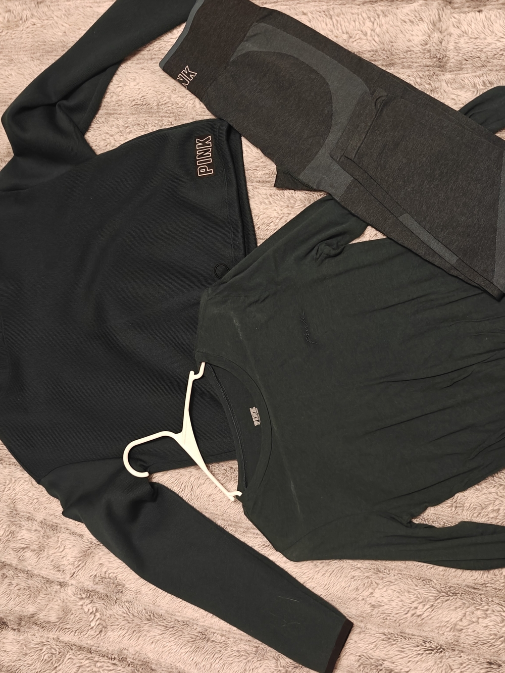 PINK Victoria's Secret Women's Sweatshirt,Long Sleeve &Seamless Leggings Bundle